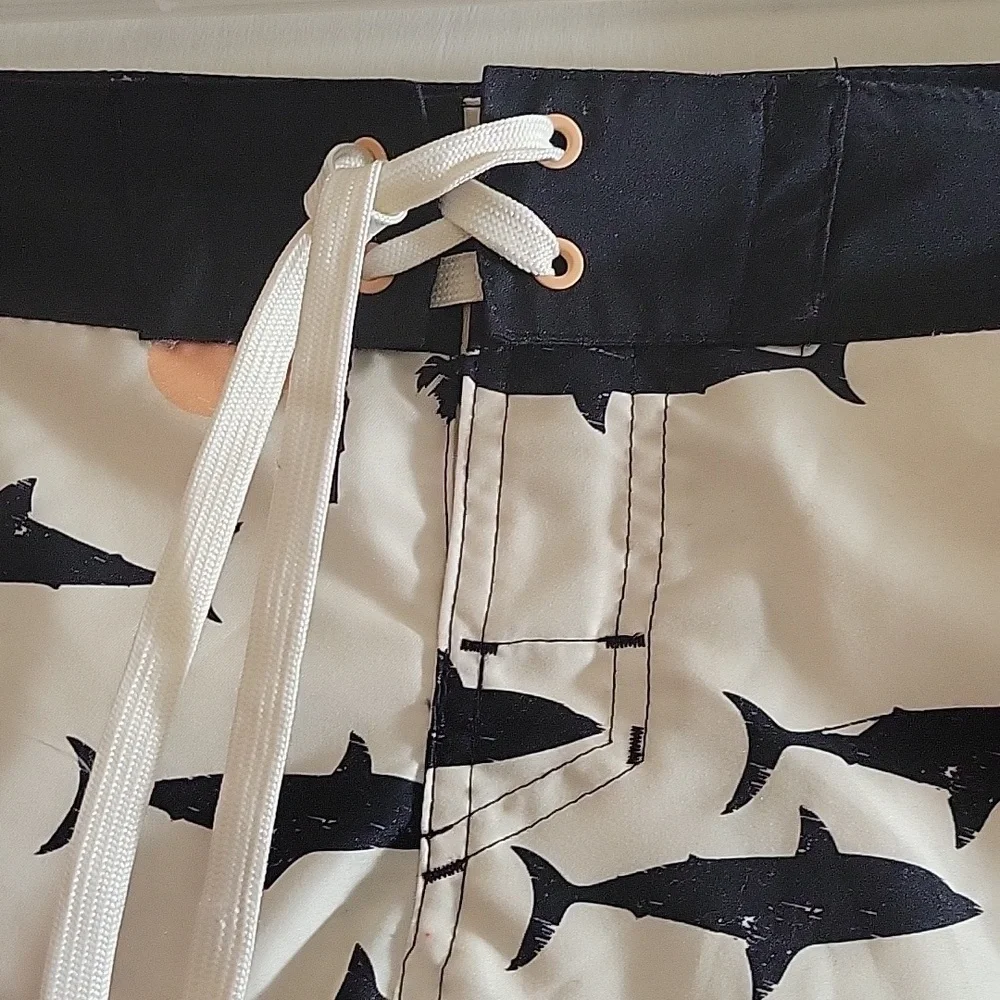 Art Class Boys Shark Print Board Shorts, size: 8 Husky, NWT